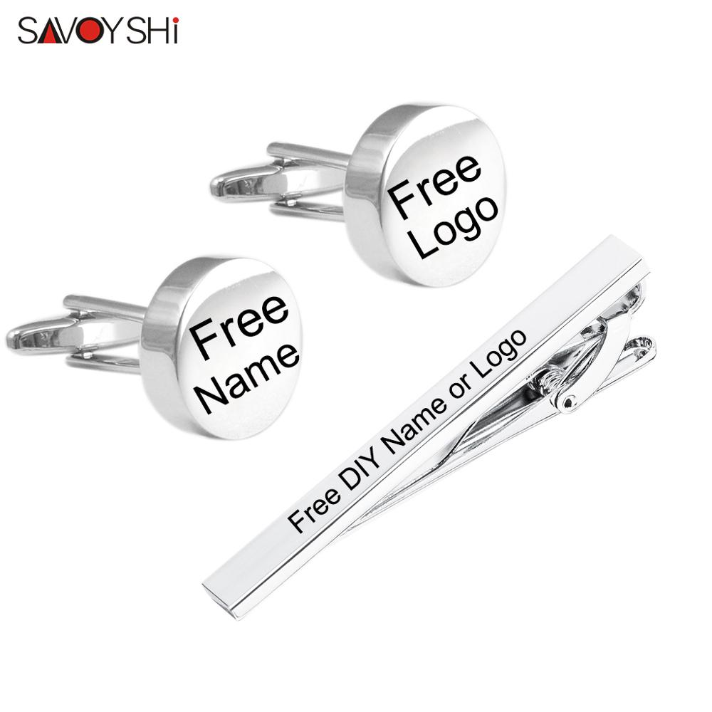 SAVOYSHI Free Engraving Name C - Tie Bar Set Gift ulasan dan harga