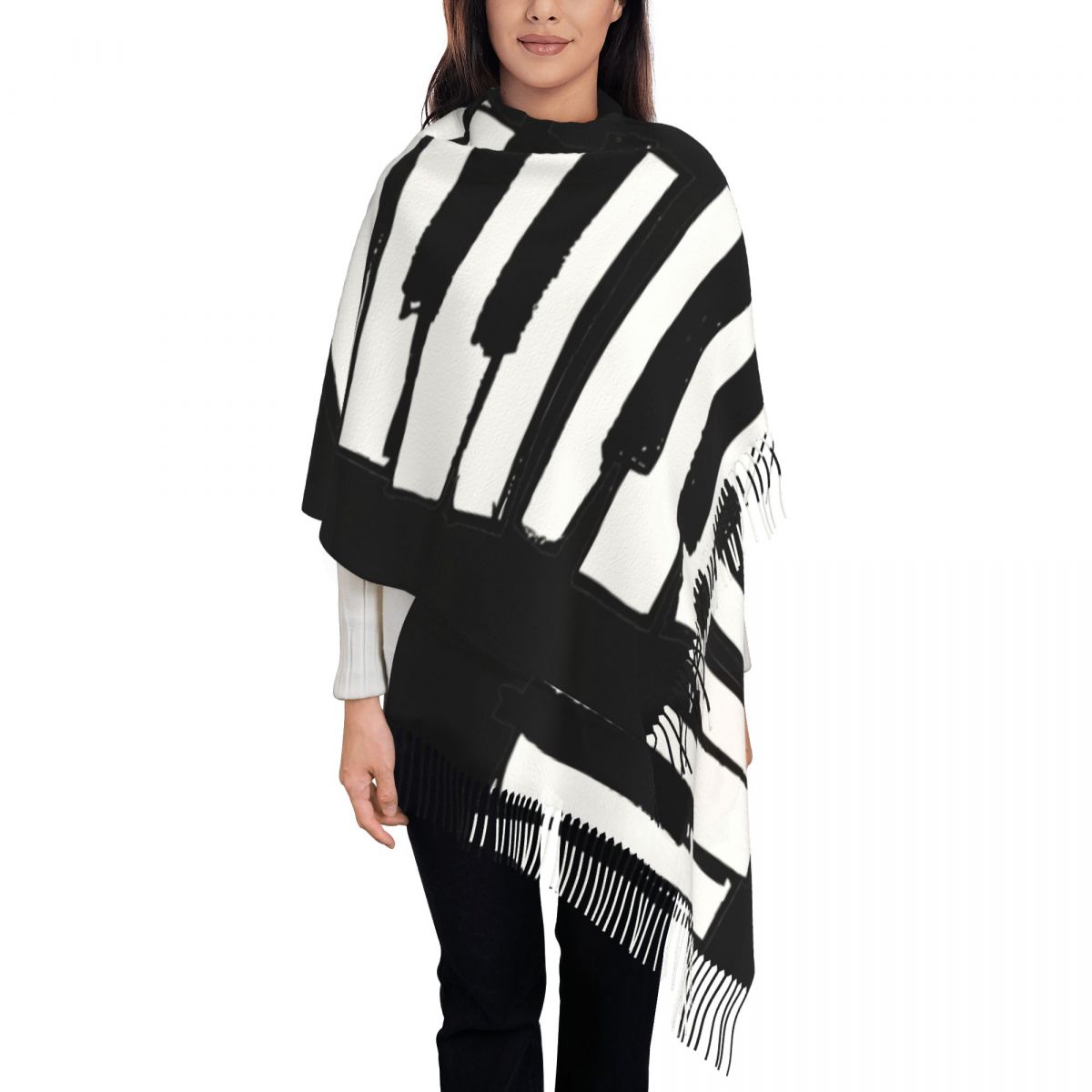 Minimalistic Piano Keys Scarf  - Pashmina Wrap Large ulasan dan harga