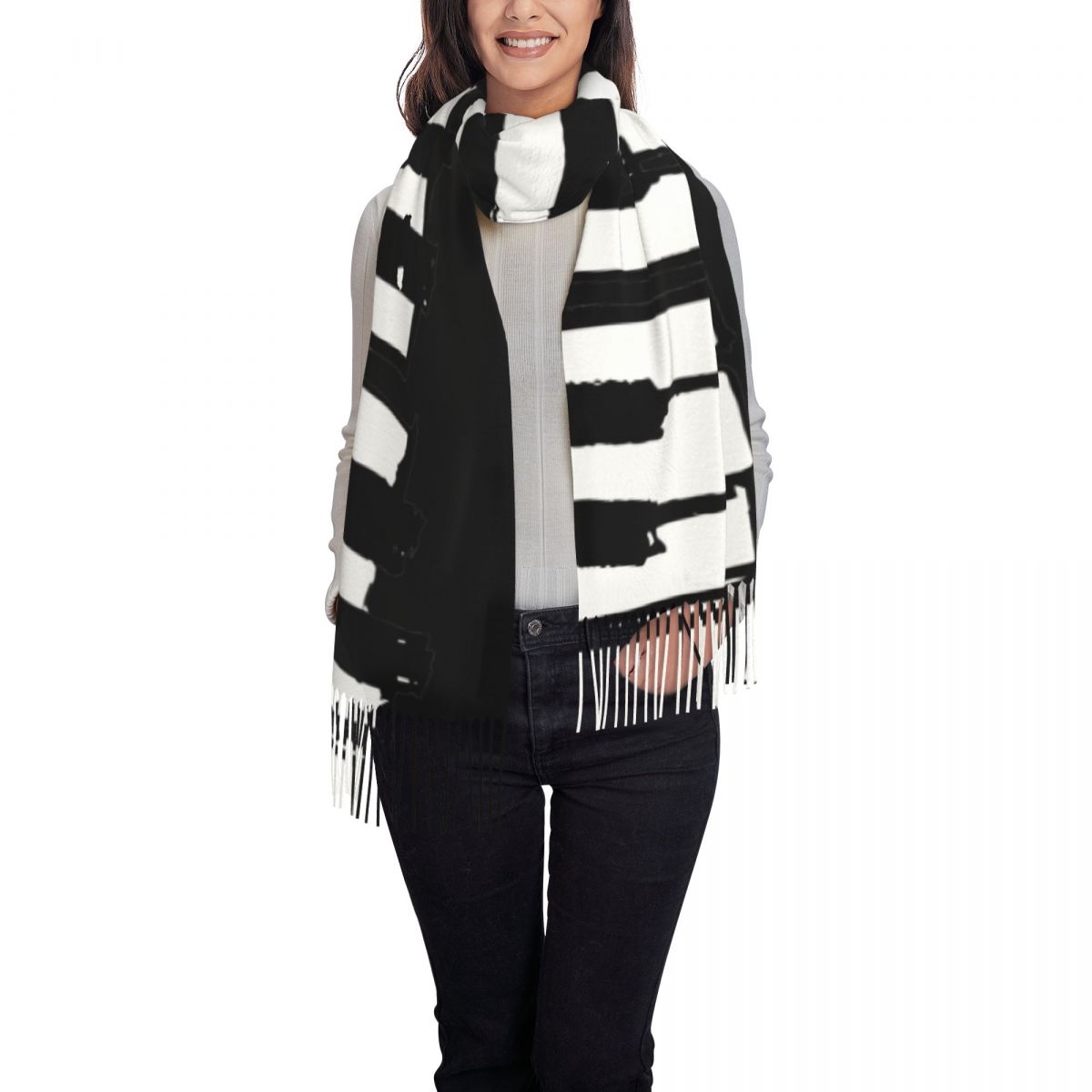 Minimalistic Piano Keys Scarf  - Pashmina Wrap Large ulasan dan harga