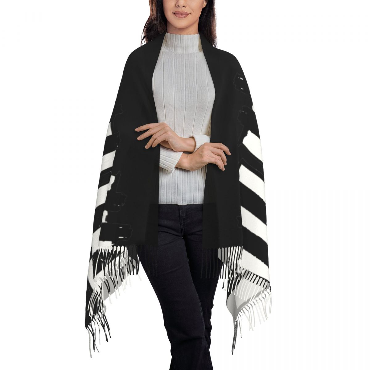 Minimalistic Piano Keys Scarf  - Pashmina Wrap Large ulasan dan harga