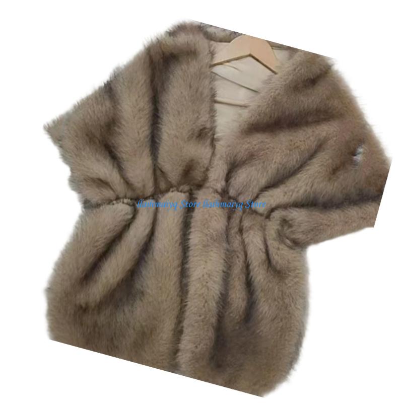 573B Luxurious Artificial Furs - Stole Wedding Shawl ulasan dan harga