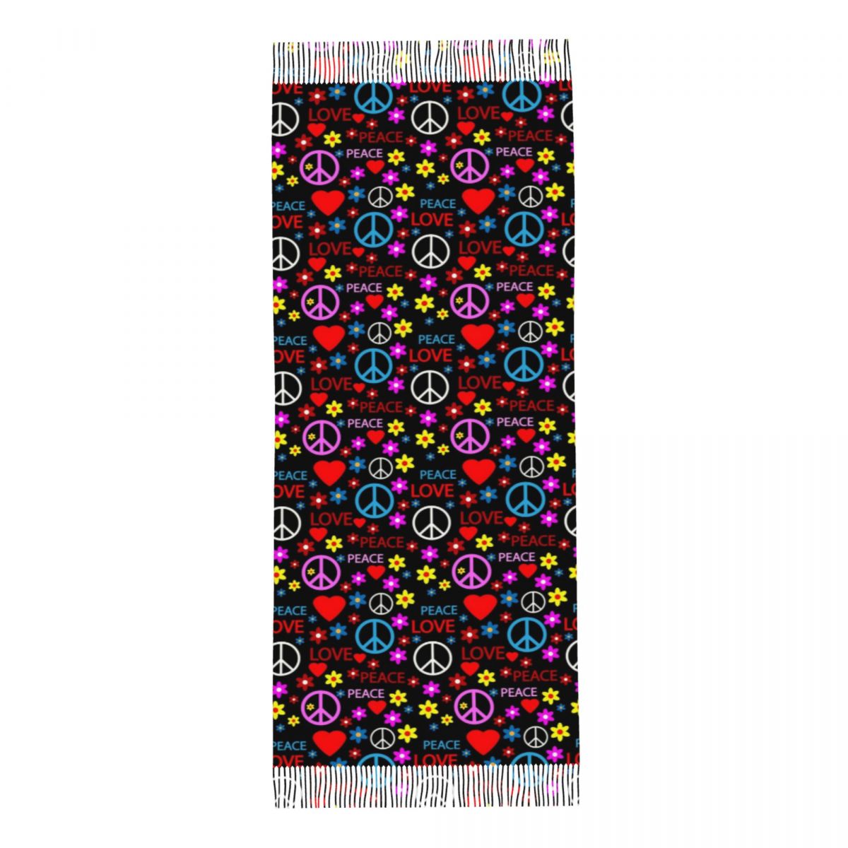Peace Foral Love Pattern Scarf - Pashmina Wrap Large ulasan dan harga