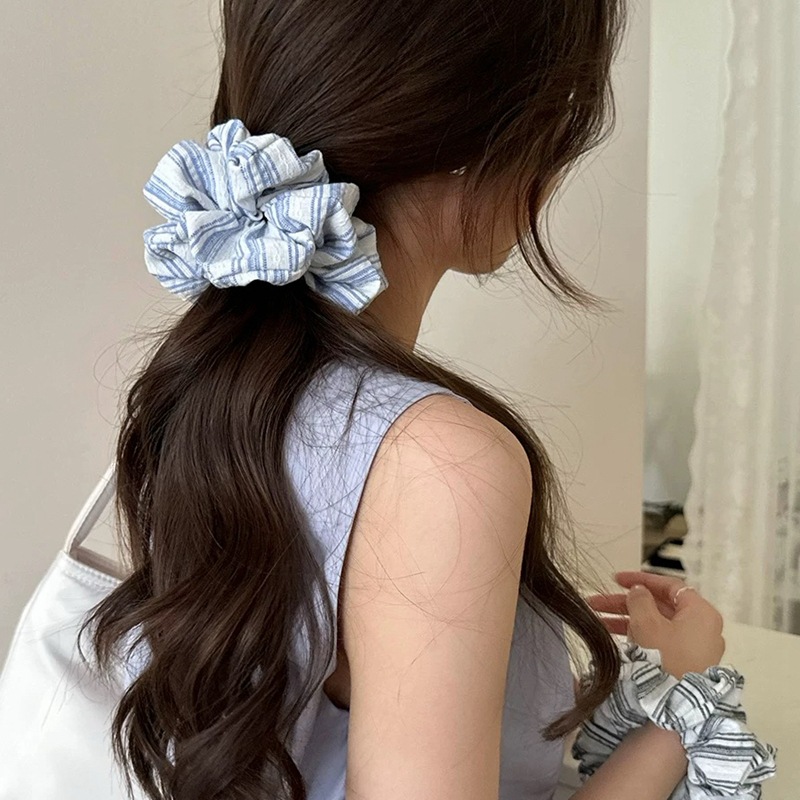 2024 Korea Fashion Stripe Hair - Silk Tie Striped ulasan dan harga