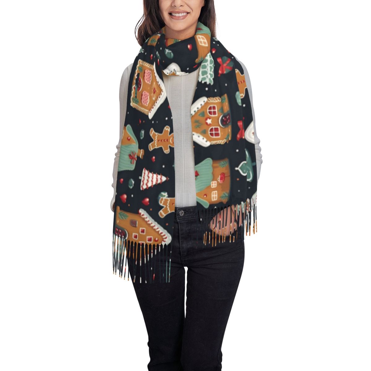 Christmas Delight- Whimsical G - Pashmina Wrap Large ulasan dan harga