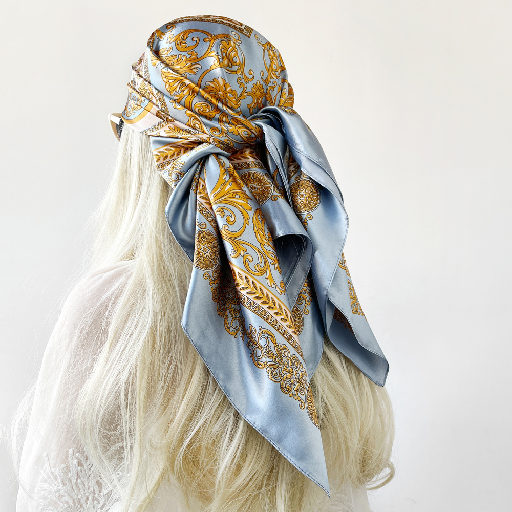 Silk Shawl Satin Square Scarf  - Face Scarf Mask ulasan dan harga