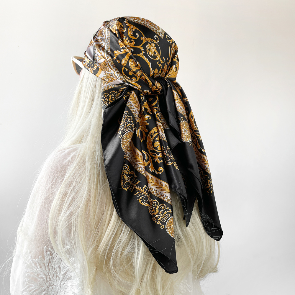 Silk Shawl Satin Square Scarf  - Face Scarf Mask ulasan dan harga