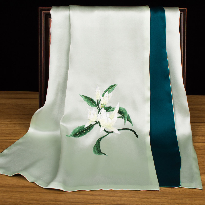 Pure Silk Suzhou Embroidery Sc - Silk Neck Scarf ulasan dan harga