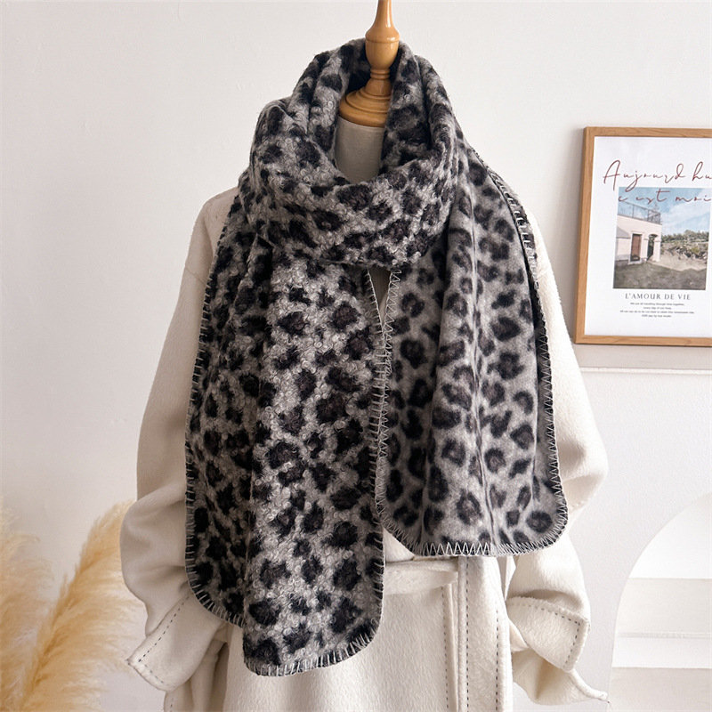 Autumn Winter Leopard Scarf Wo - Pashmina Wrap Large ulasan dan harga