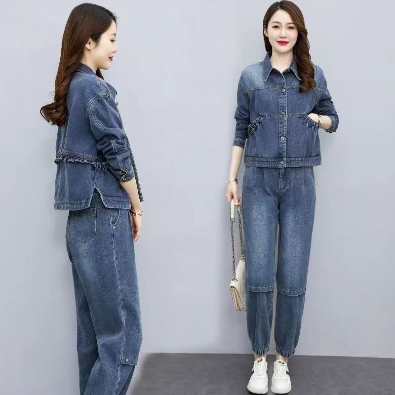 Women Denim Suits 2024 New Spr - Pocket Square Set ulasan dan harga