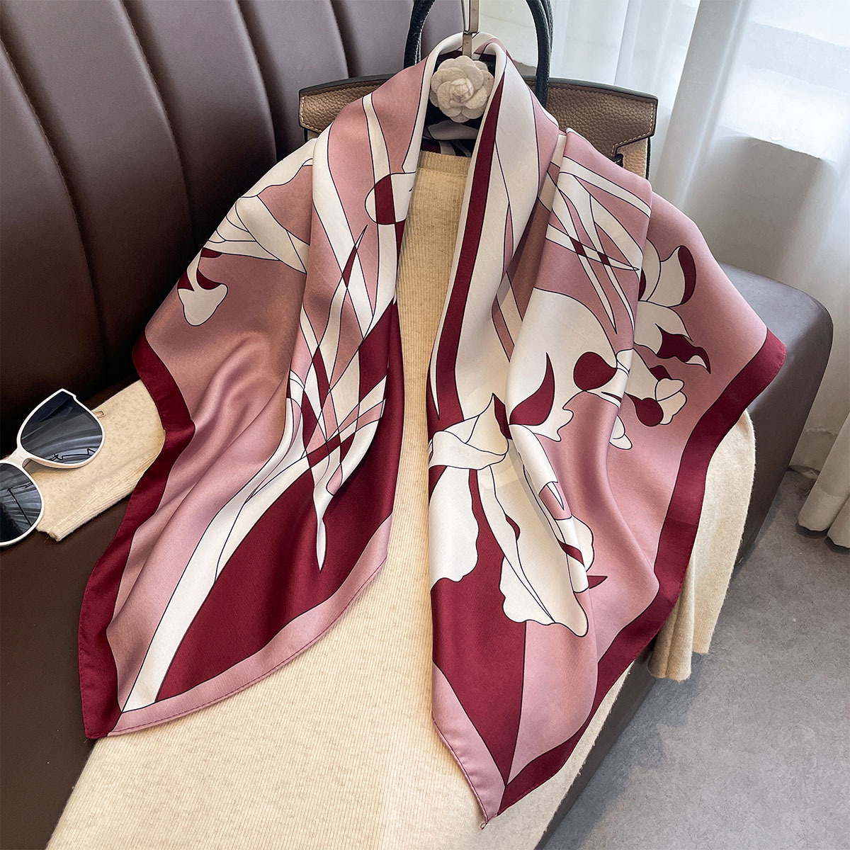 Luxury 90*90Cm Square Scarf Tw - Face Scarf Mask ulasan dan harga