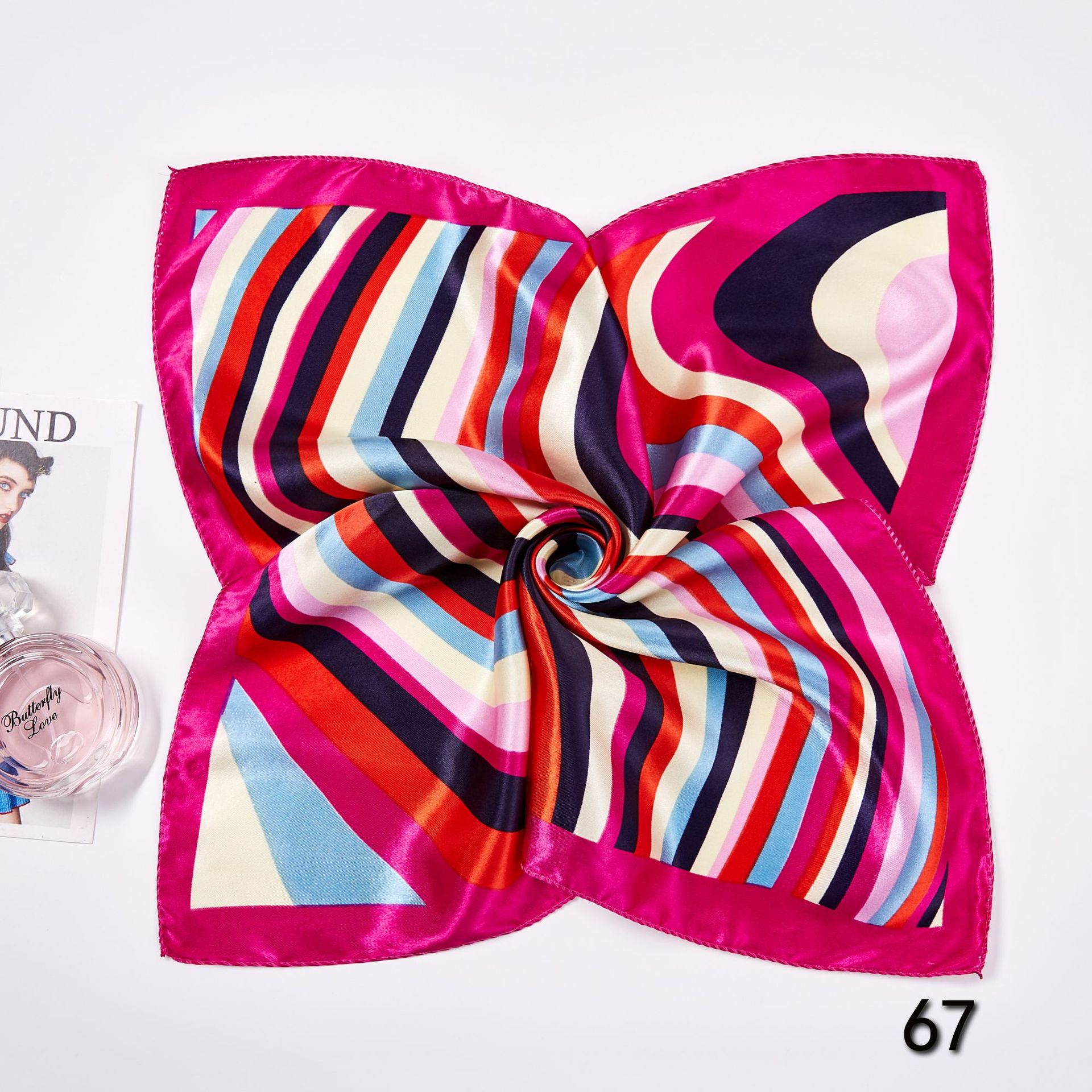 50*50cm Square Silk Scarves Sc - Face Scarf Mask ulasan dan harga