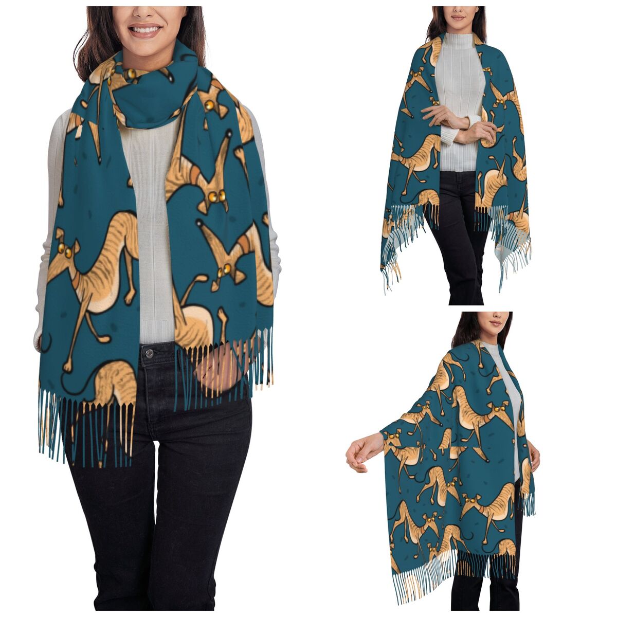 Greyhound Whippet Lurcher Dog  - Pashmina Wrap Large ulasan dan harga