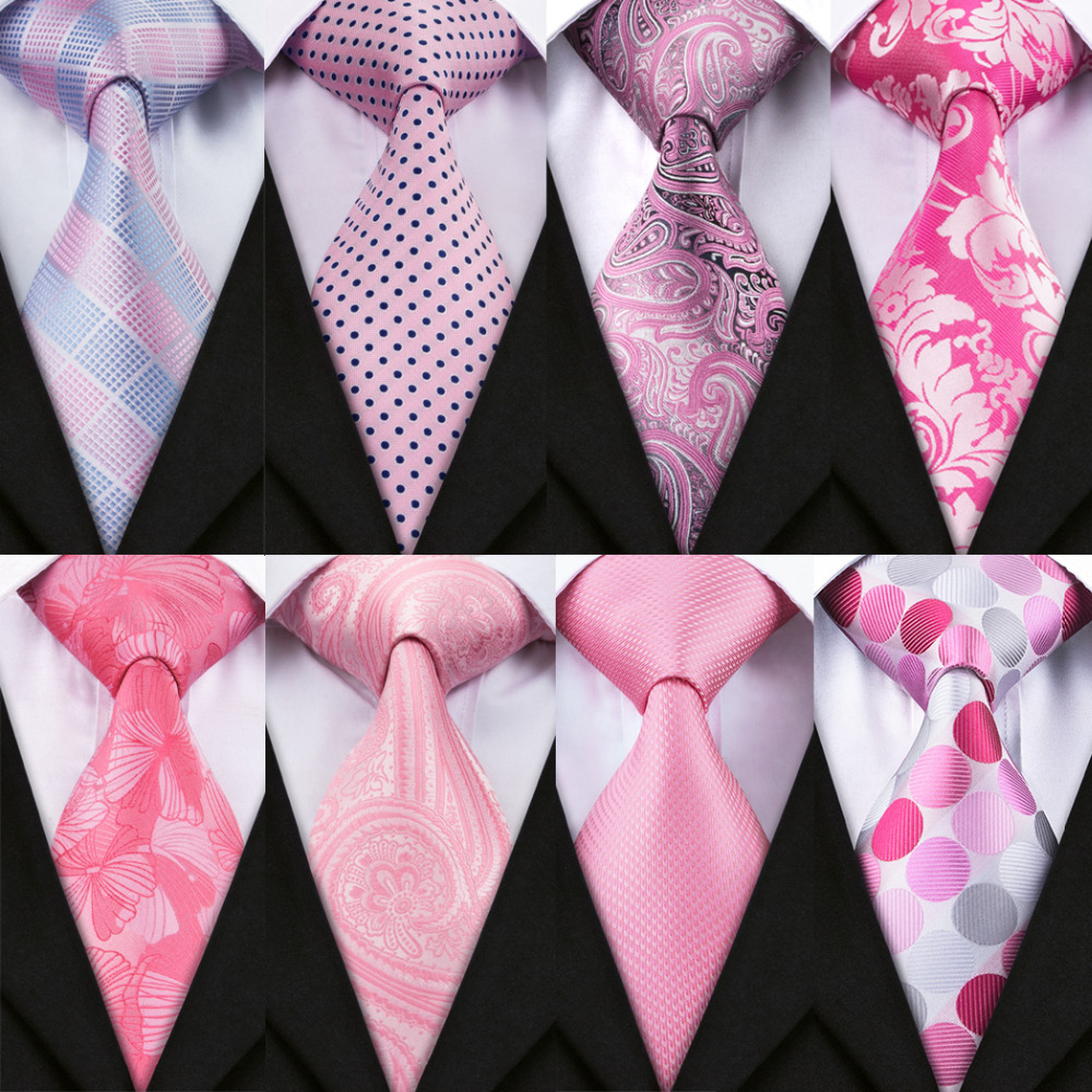 Barry.Wang New Pink Tie For We - Silk Tie Striped ulasan dan harga