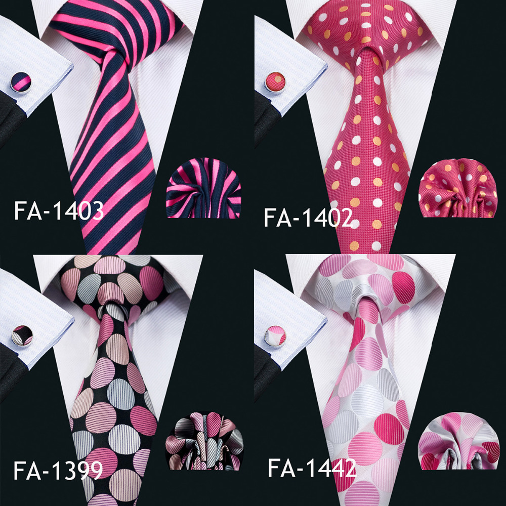 Barry.Wang New Pink Tie For We - Silk Tie Striped ulasan dan harga