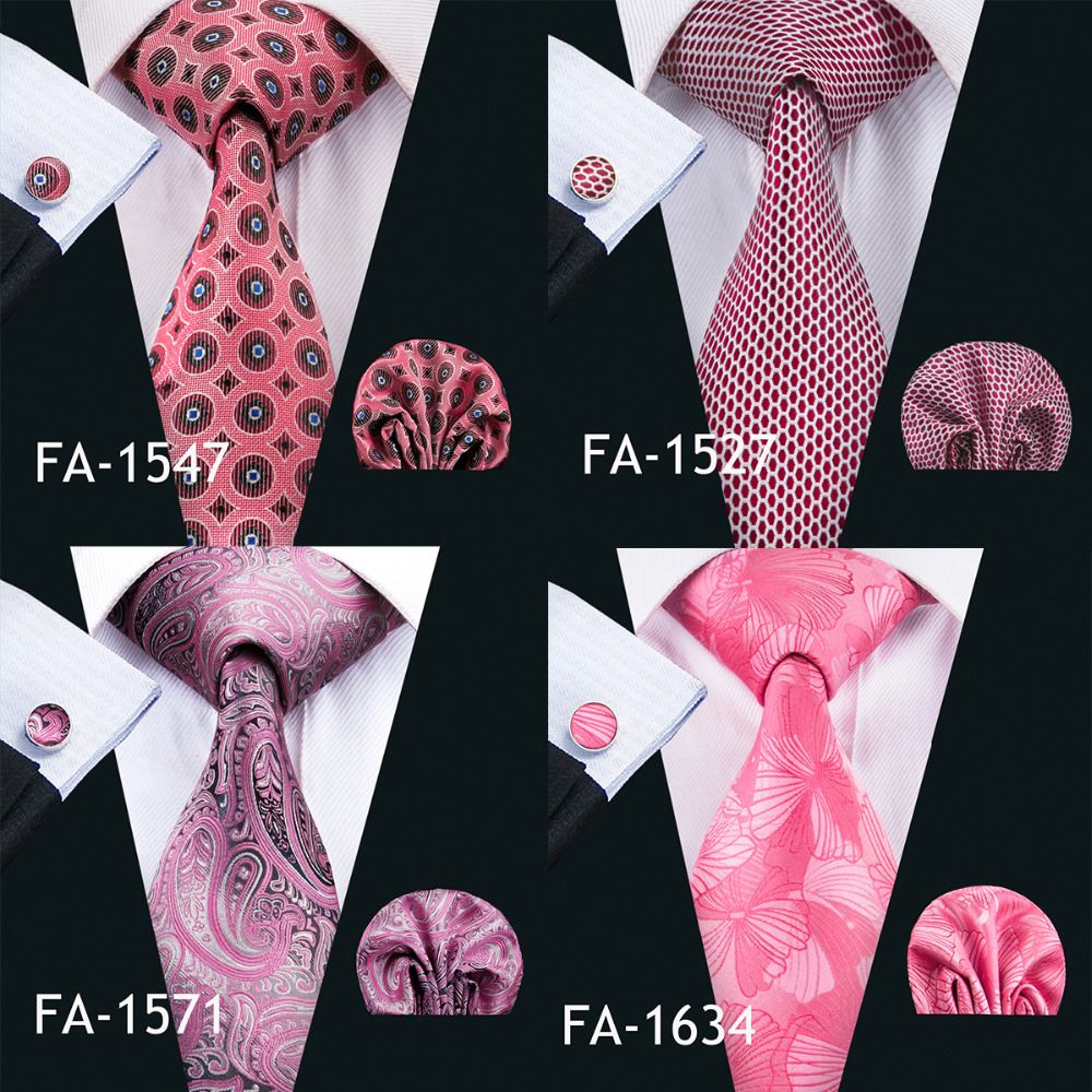 Barry.Wang New Pink Tie For We - Silk Tie Striped ulasan dan harga