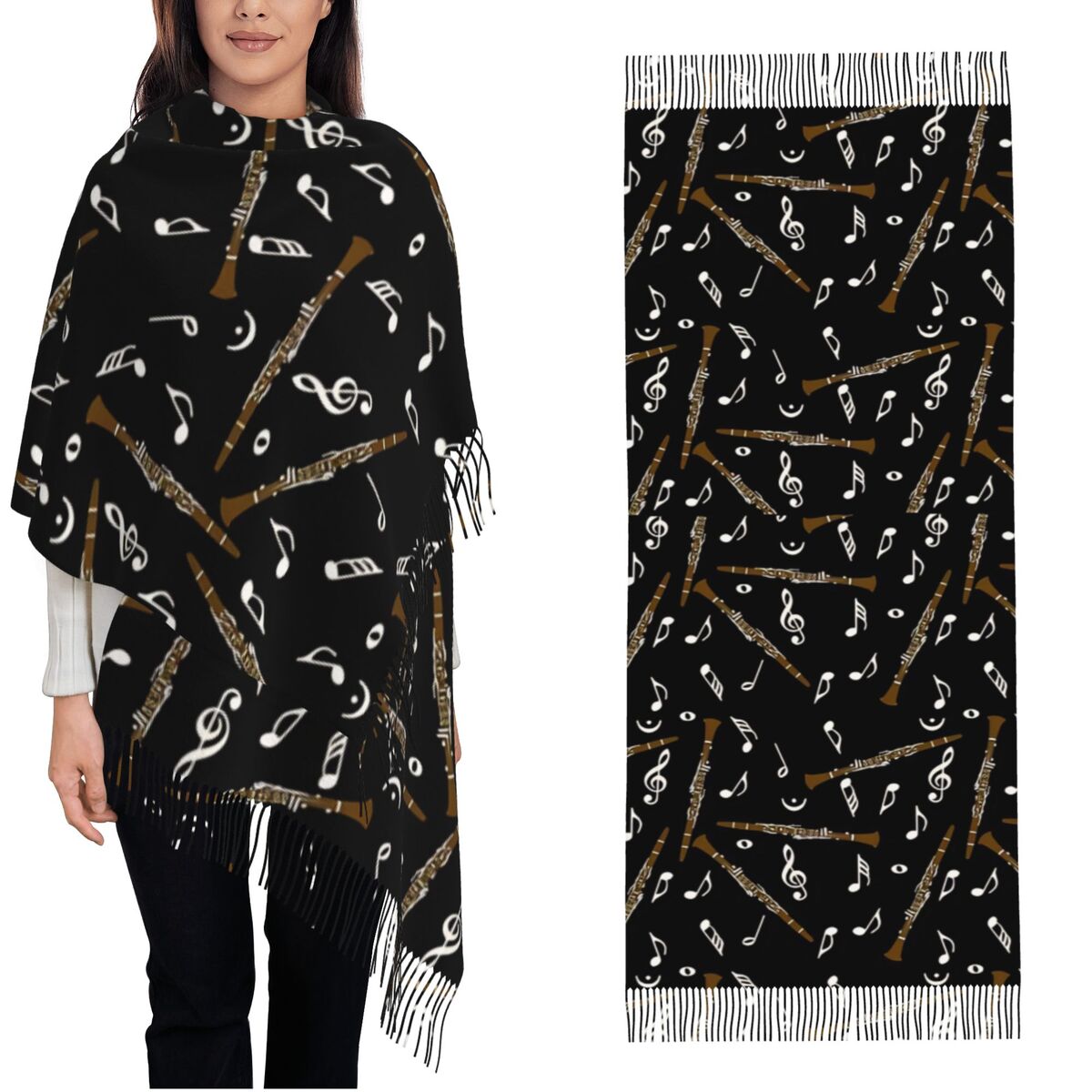 Womens Scarf with Tassel Clari - Pashmina Wrap Large ulasan dan harga