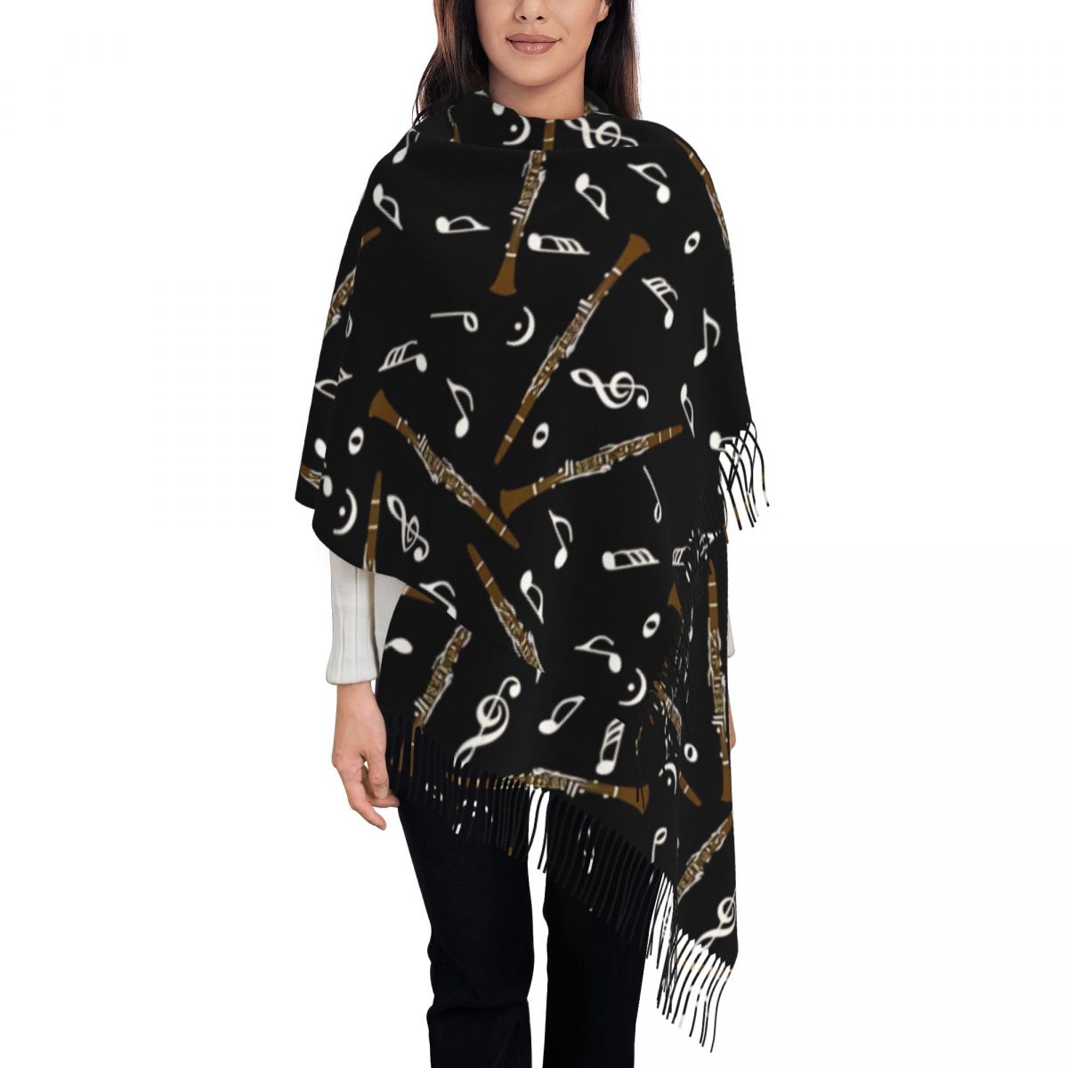 Womens Scarf with Tassel Clari - Pashmina Wrap Large ulasan dan harga