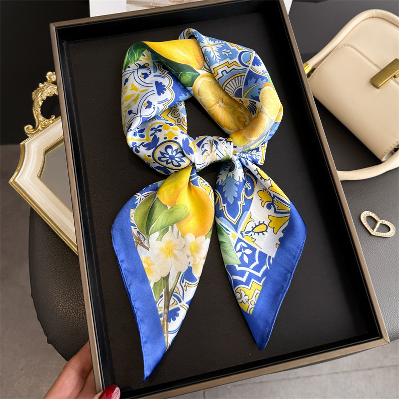 2026 New Fruit Print Silk Squa - Ascot Neck Scarf ulasan dan harga