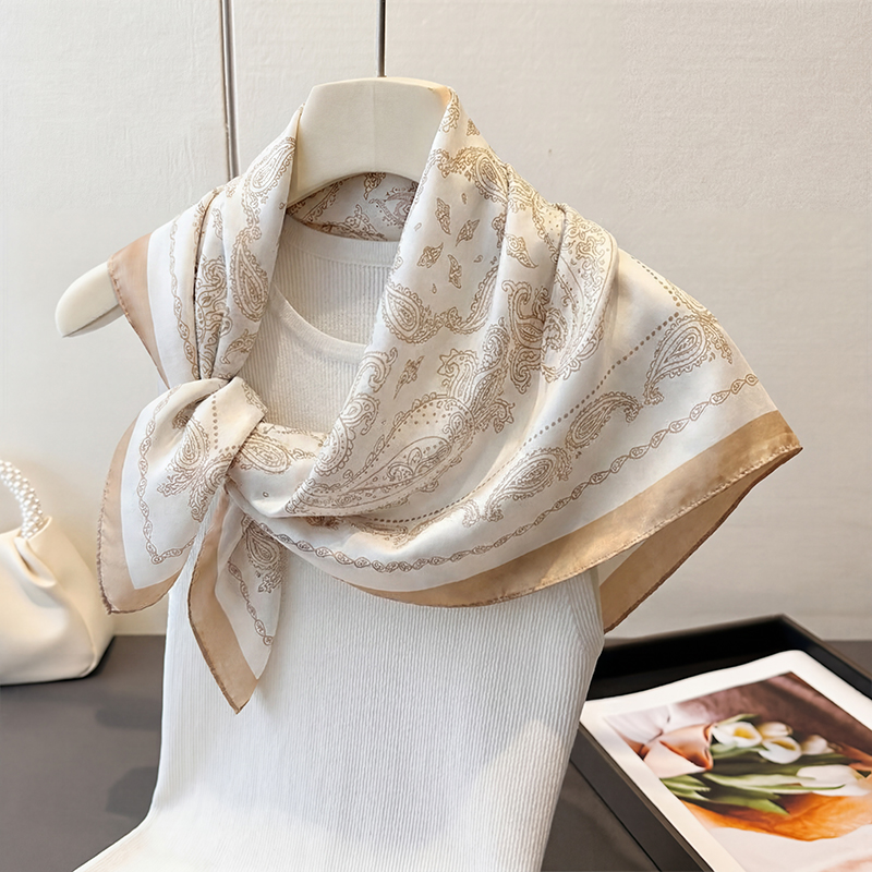 Vintage Beige Paisley Print Sq - Face Scarf Mask ulasan dan harga
