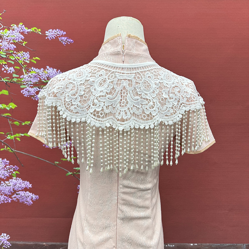 Vintage Pearl Tassel Shawl Anc - Stole Wedding Shawl ulasan dan harga