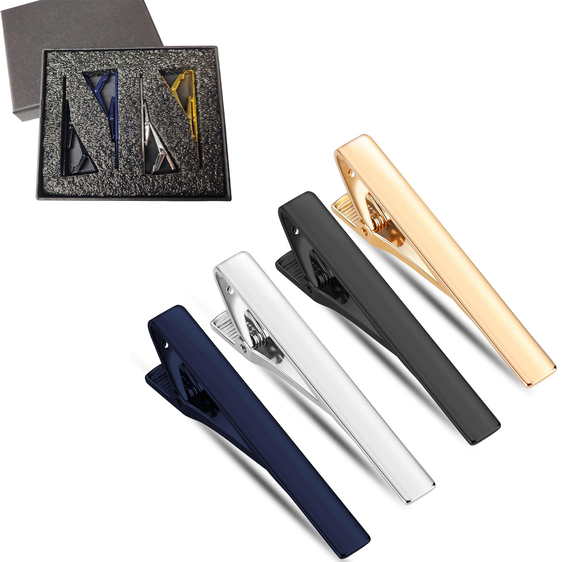 Metal Necktie Tie Clips 1/4/6  - Tie Bar Set Gift ulasan dan harga