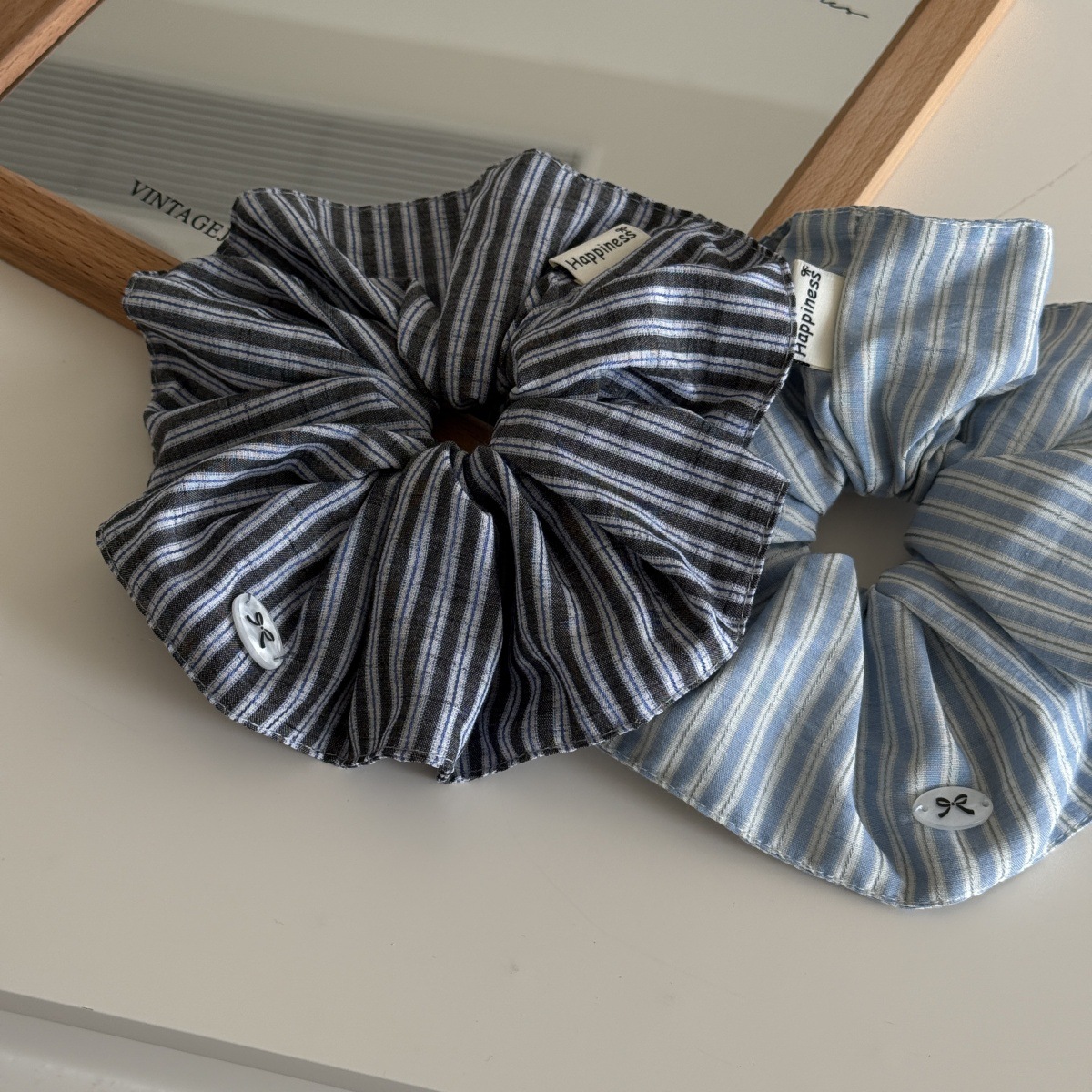 Korea Fashion Stripe Hair Rubb - Silk Tie Striped ulasan dan harga