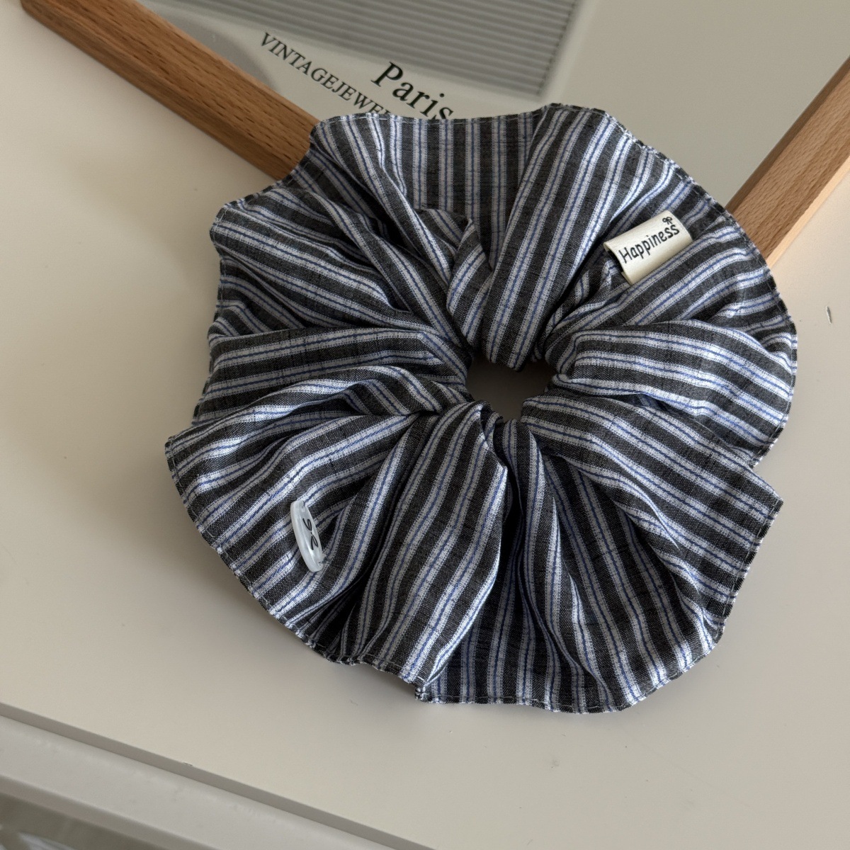 Korea Fashion Stripe Hair Rubb - Silk Tie Striped ulasan dan harga