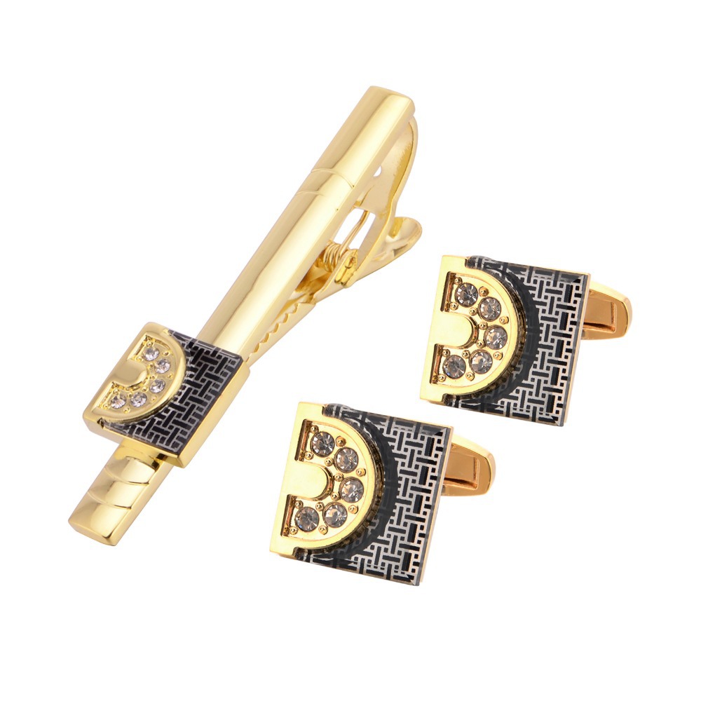Gold Tone Cufflinks Tie Bar Se - Tie Bar Set Gift ulasan dan harga