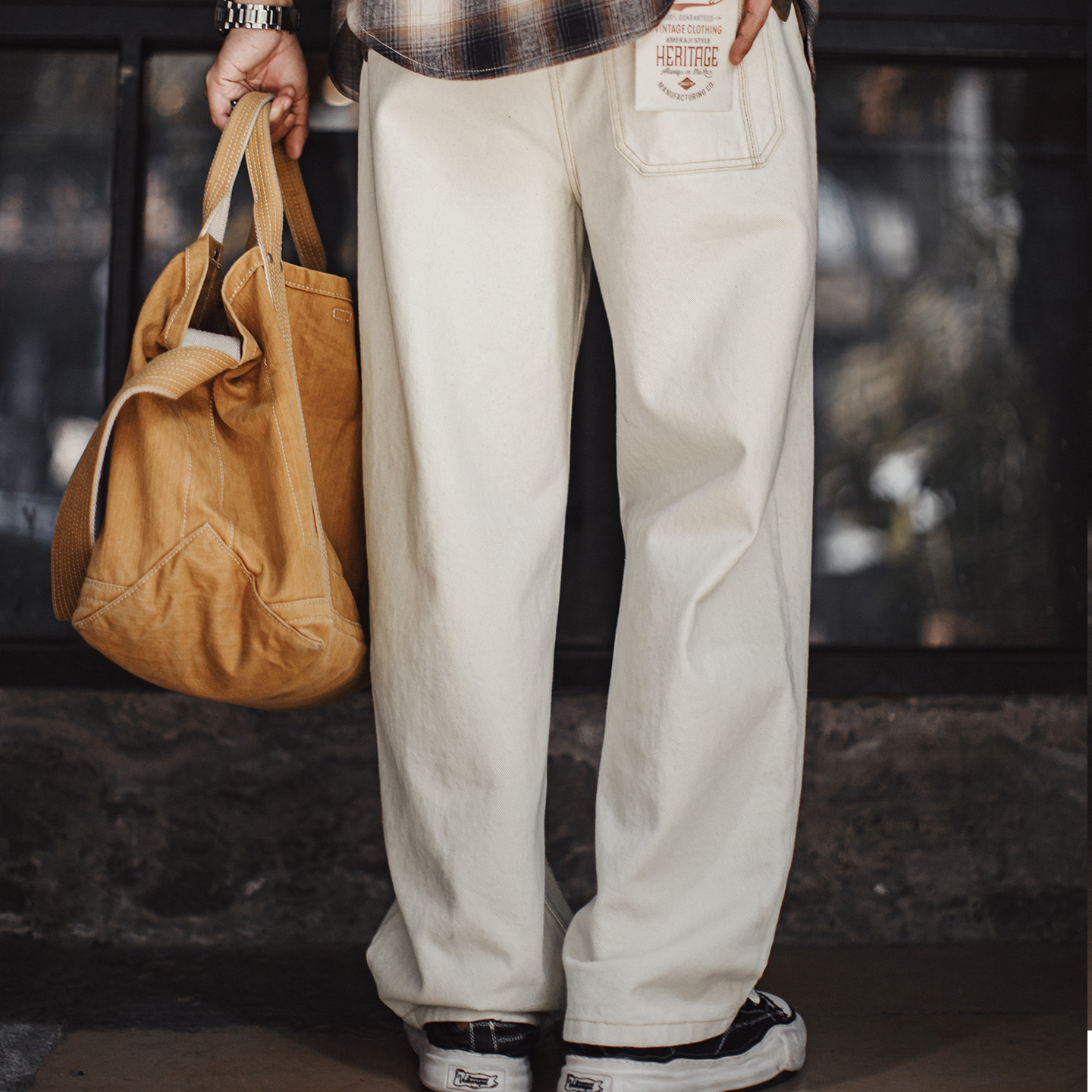 Maden Men's Vintage White Heav - Levis Jeans 501 ulasan dan harga