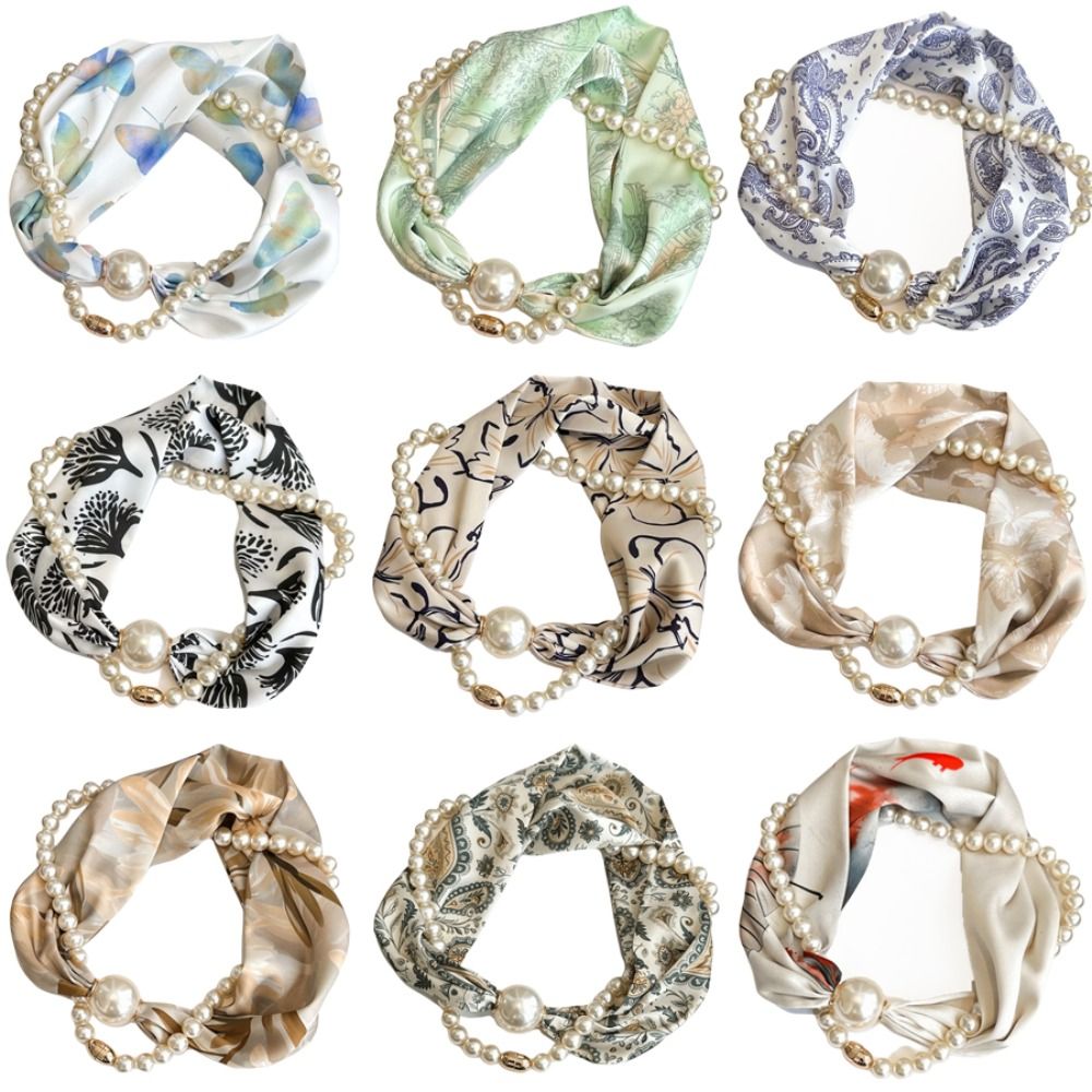 Silk Material Magnetic Pearl S - Ascot Neck Scarf ulasan dan harga