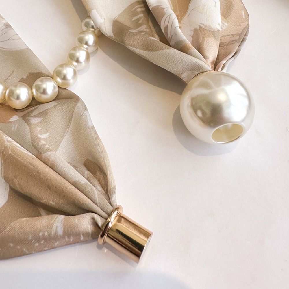 Silk Material Magnetic Pearl S - Ascot Neck Scarf ulasan dan harga